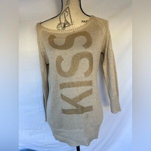 bebe Beige Crew Neck Sweater